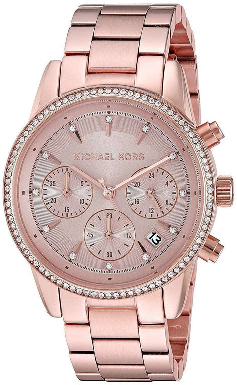 michael kors ritz mk6357|Michael Kors Women's Ritz Crystal Date Chronograph .